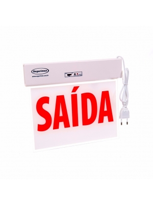 SINALIZAÇÃO SAÍDA ACRÍLICA EMERGÊNCIA LED